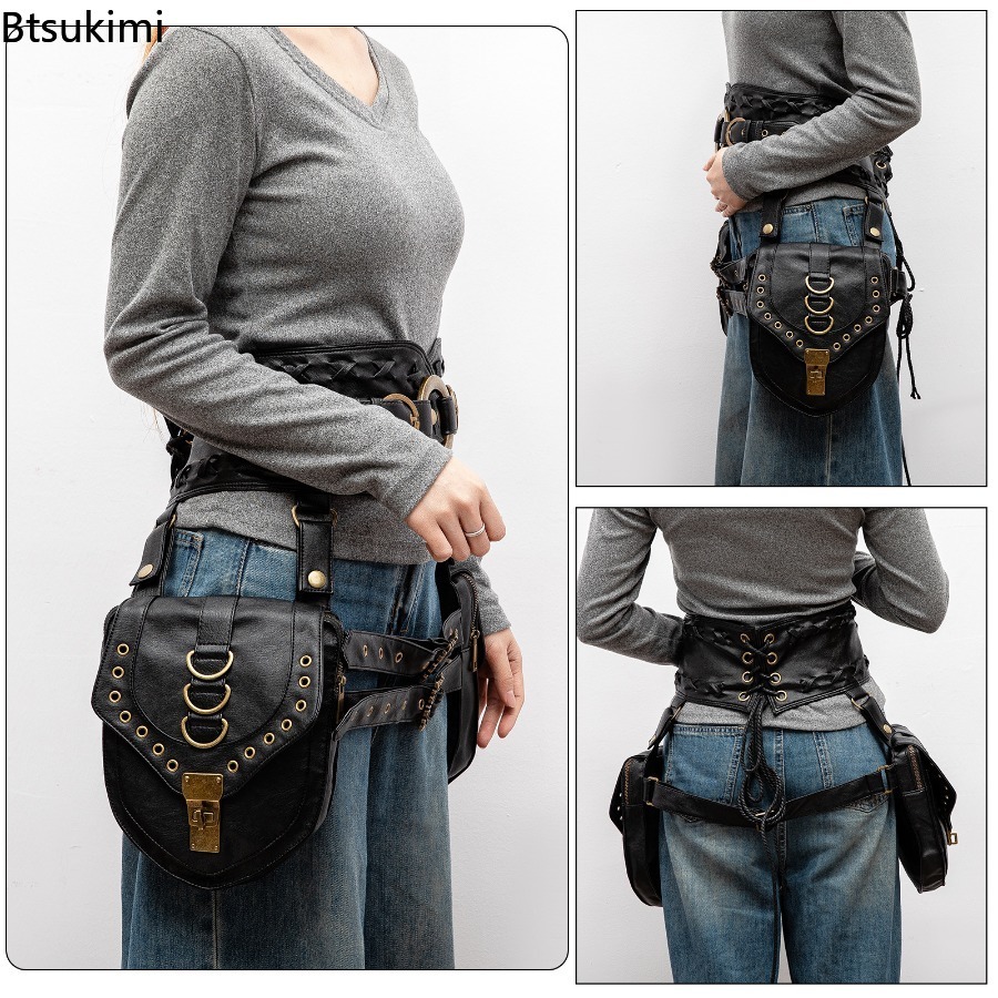 Travel Accessories Hip Belt - 레트로 스팀펑크 유틸리티 허리 가방 여성용