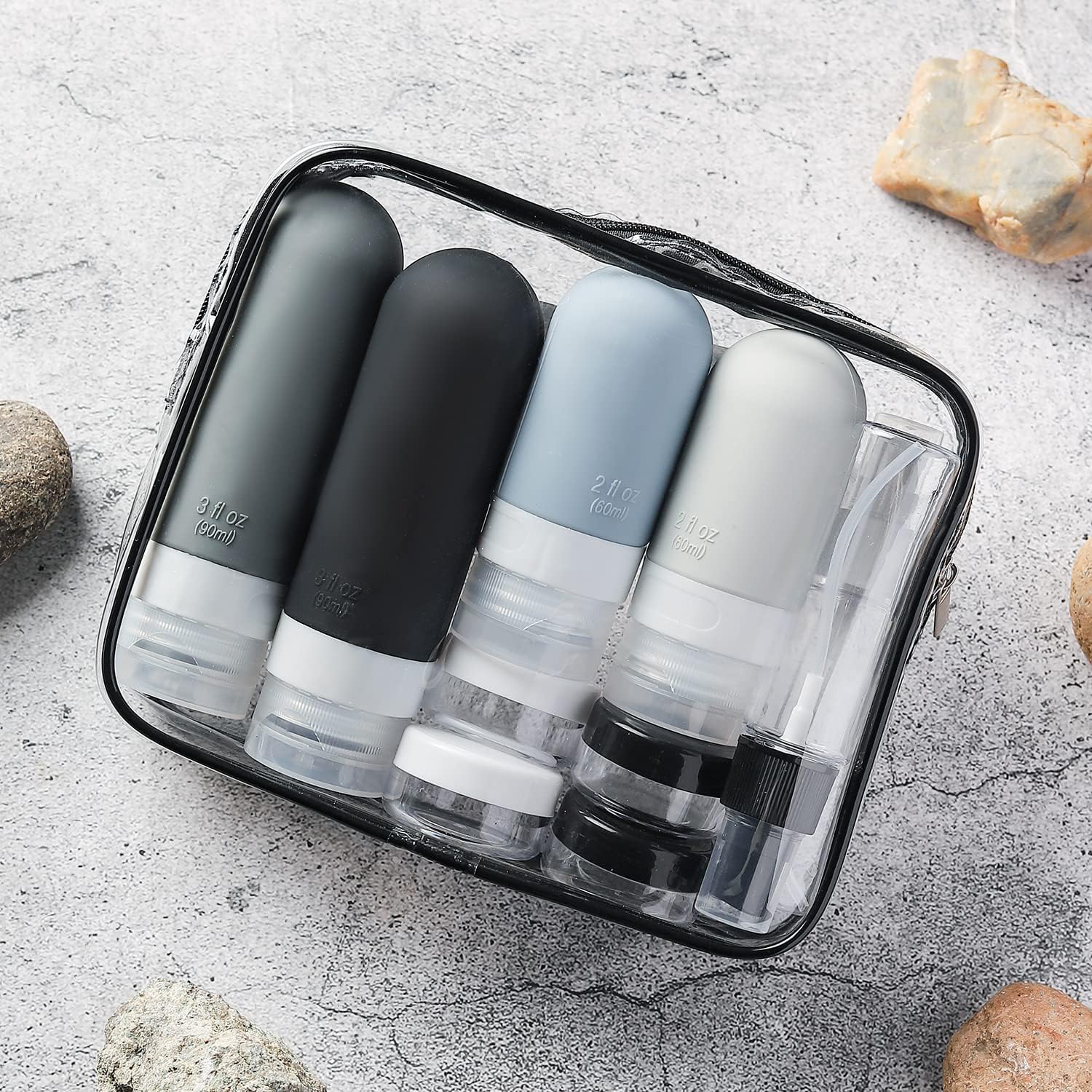 Travel Accessories Toiletry Bag - 16Pcs 여행 용기 누출 방지 실리콘