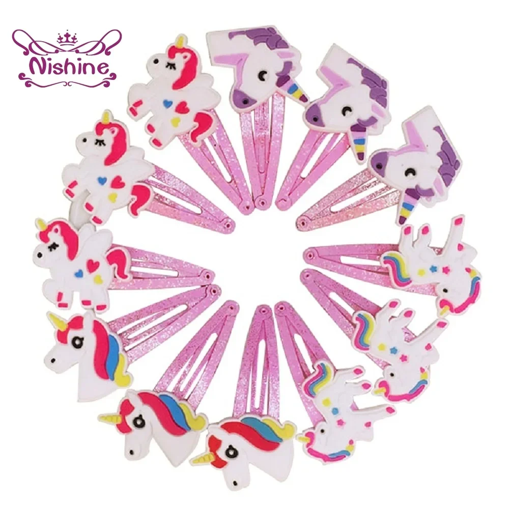 Travel Accessories For 3 Year Old - Nishine 10 개/몫 유니콘 헤어 클립