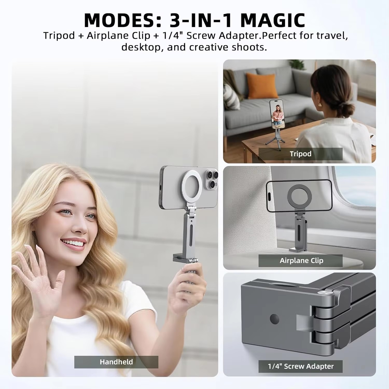 유니버설 트립 마그네틱 폰 홀더 접이식 여행용 회전 핸 - Phone Holder Airplane 리뷰 및 가격