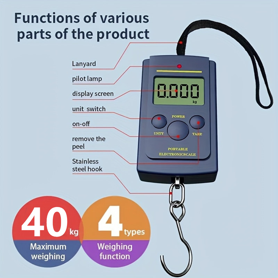 40kg 다기능 미니 전자 디지털 휴대용 교수형 저울은 - Travel Accessories Useful 리뷰 및 가격