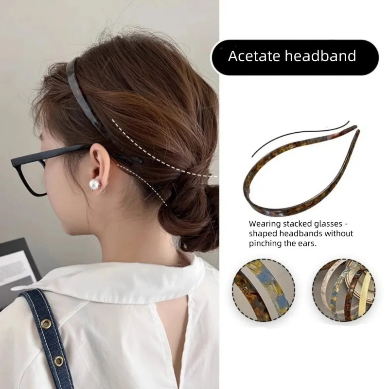 여름 우아한 아세테이트 헤어밴드, 고급 논클램핑 귀뼈  - Travel Accessories High End 리뷰 및 가격