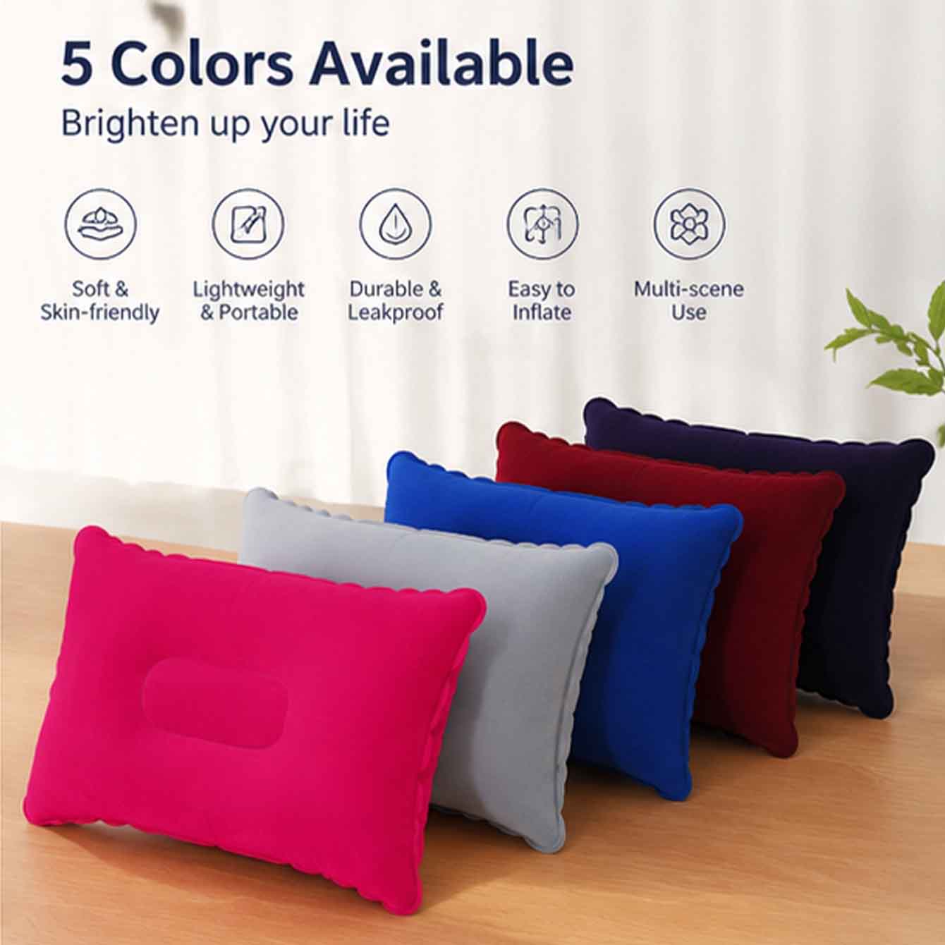 2팩 초경량 풍선 베개, 작은 사각형 플록 원단 에어  - Travel Pillow Inflatable 리뷰 및 가격
