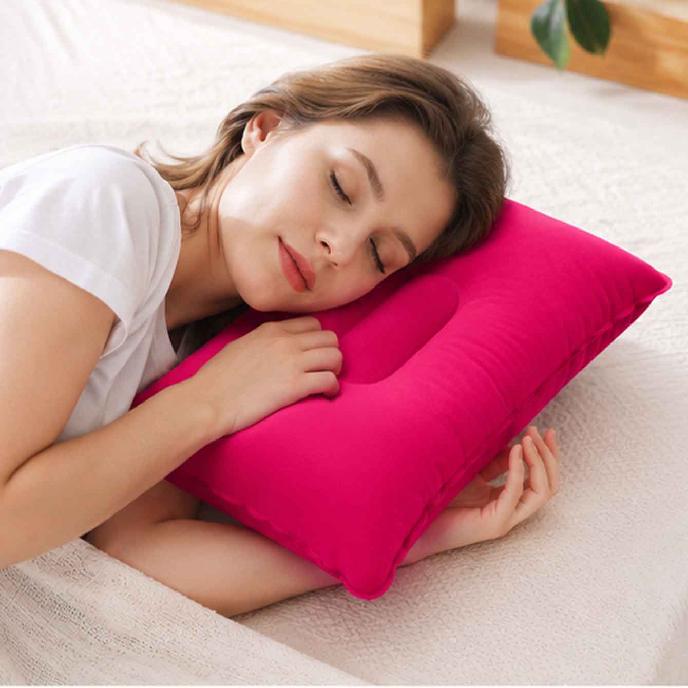 2팩 초경량 풍선 베개, 작은 사각형 플록 원단 에어  - Travel Pillow Inflatable 리뷰 및 가격