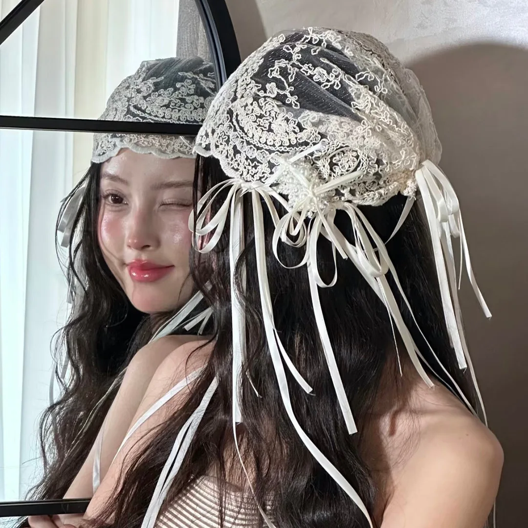 새로운 프랑스 레트로 신부 레이스 리본 헤어밴드 고급  - Travel Accessories High End 리뷰 및 가격