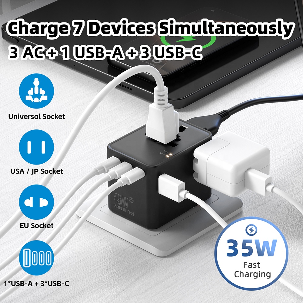 맞춤형 로고 다국가용 GaN 35W 전세계 충전기 전원 - Travel Adapter Universal 리뷰 및 가격