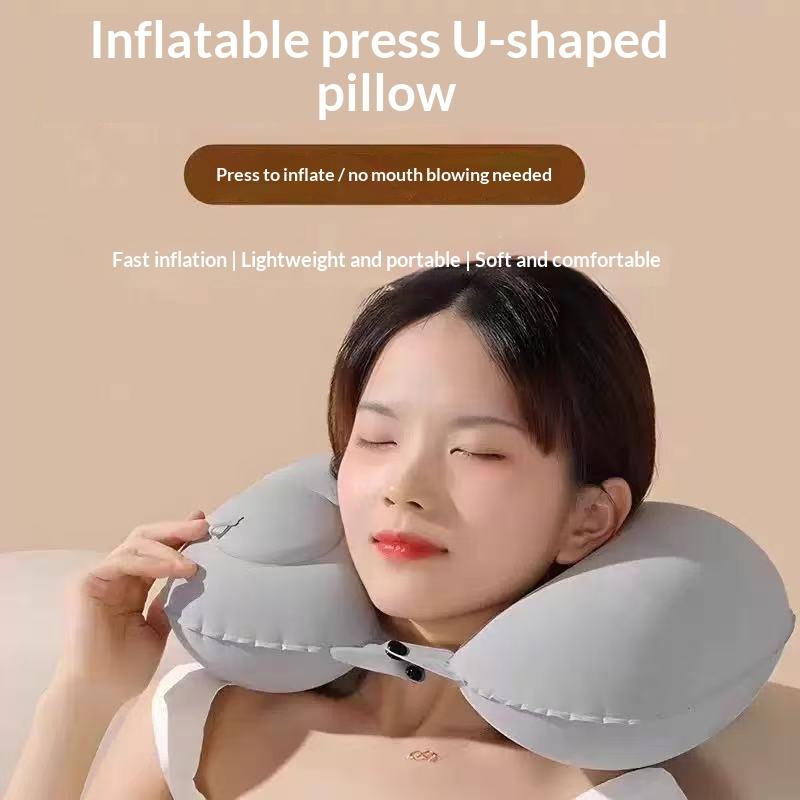 플로킹 셀프 인플레이터블 휴대용 목베개 접이식 수납 여 - Travel Pillow Inflatable 리뷰 및 가격