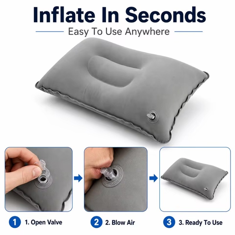 휴대용 접이식 에어 베개 야외 여행용 캠핑 목 받침대  - Travel Pillow Inflatable 리뷰 및 가격